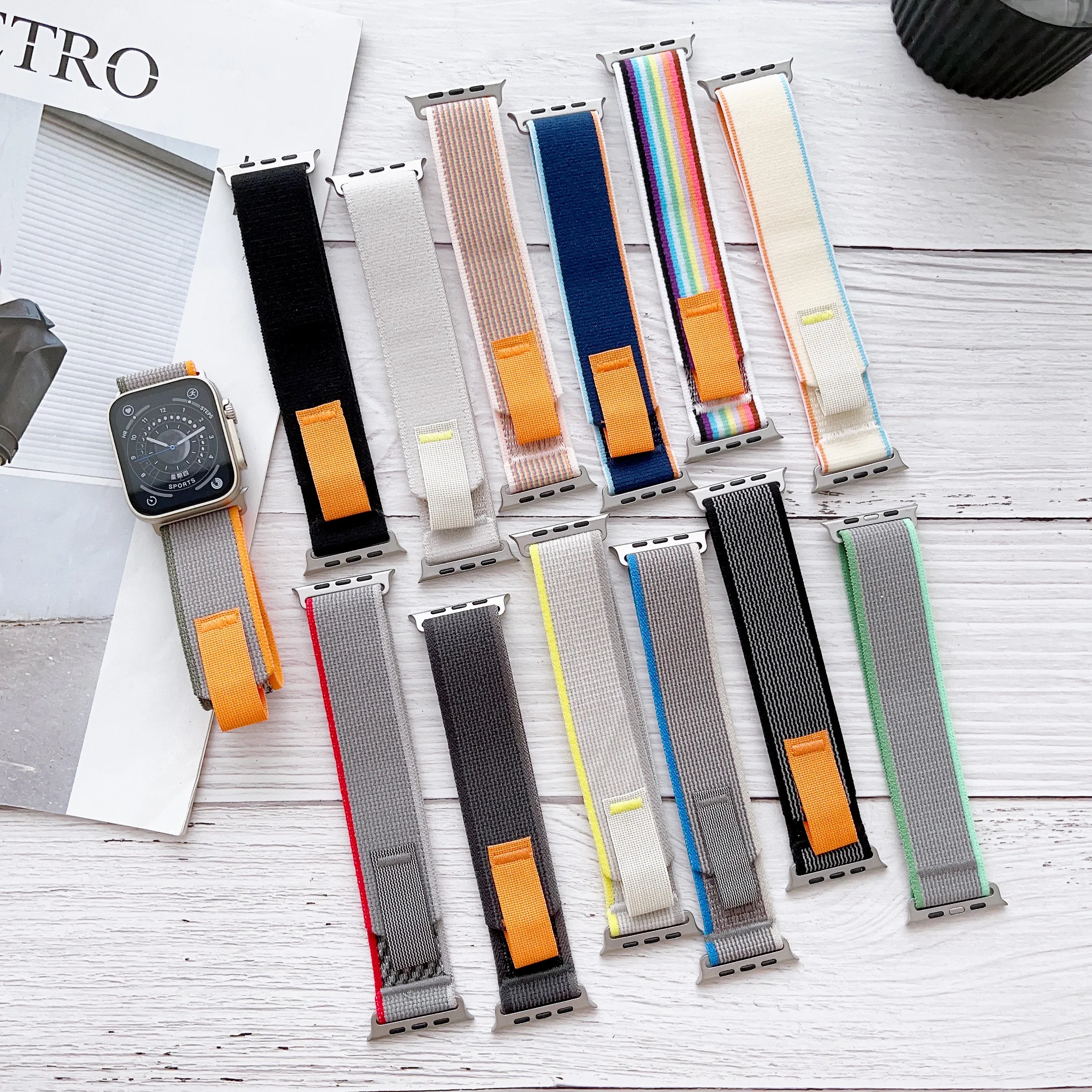 Nylon Trail Loop Strap for Apple Watch Band Ultra 49mm 45mm 44mm 42mm 41mm 40mm Correa Bracelet Belt iWatch Series 8 7 SE 6 5 4