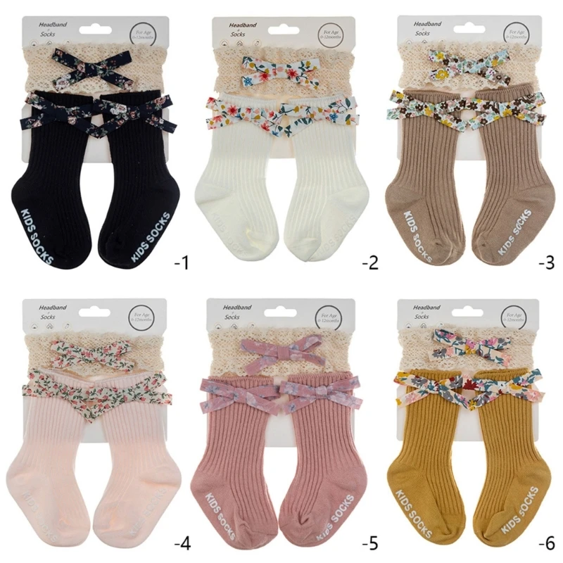 

Baby Socks Bow Headband Boys Girls Elastic Hairdress Comfortable Toddler Accs