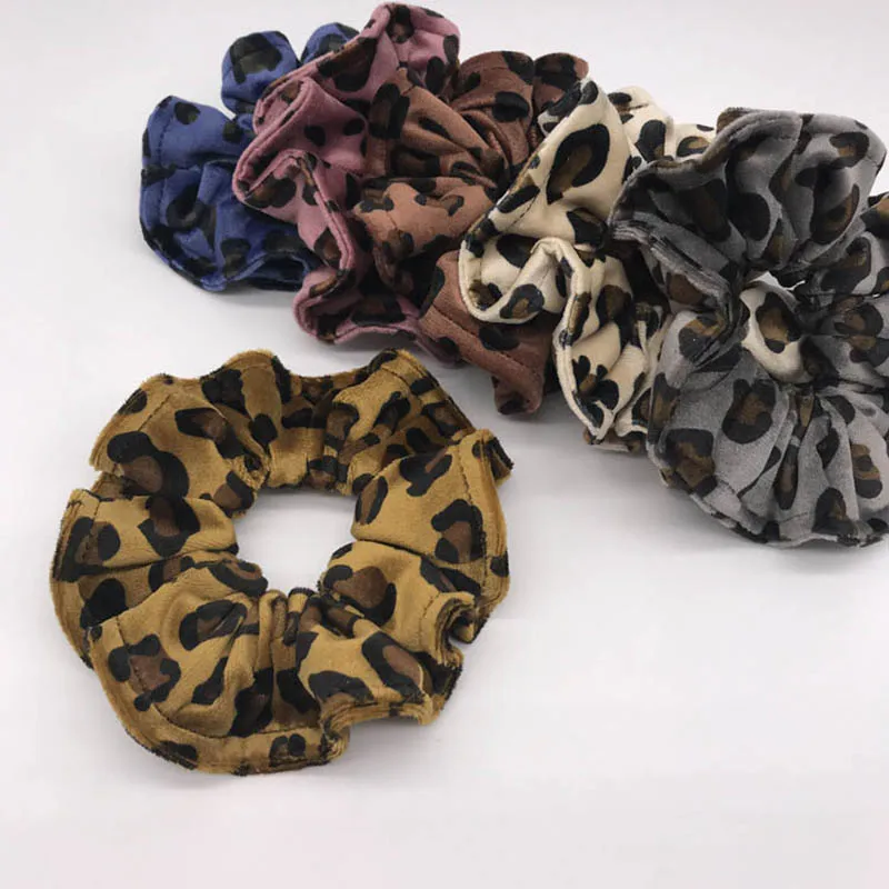 

Scrunchie Elastic Handmade Leopard Women Hair Accessories Ladies Hair Tie Velvet Ponytail Hair Female Girl Holder Tie Hair Band