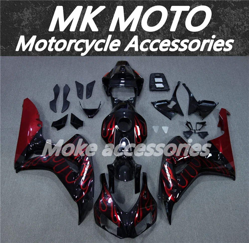 

Motorcycle Fairings Kit Fit For Cbr1000rr 2006-2007 Bodywork Set 06-07 High Quality ABS Injection New Black Red Flame