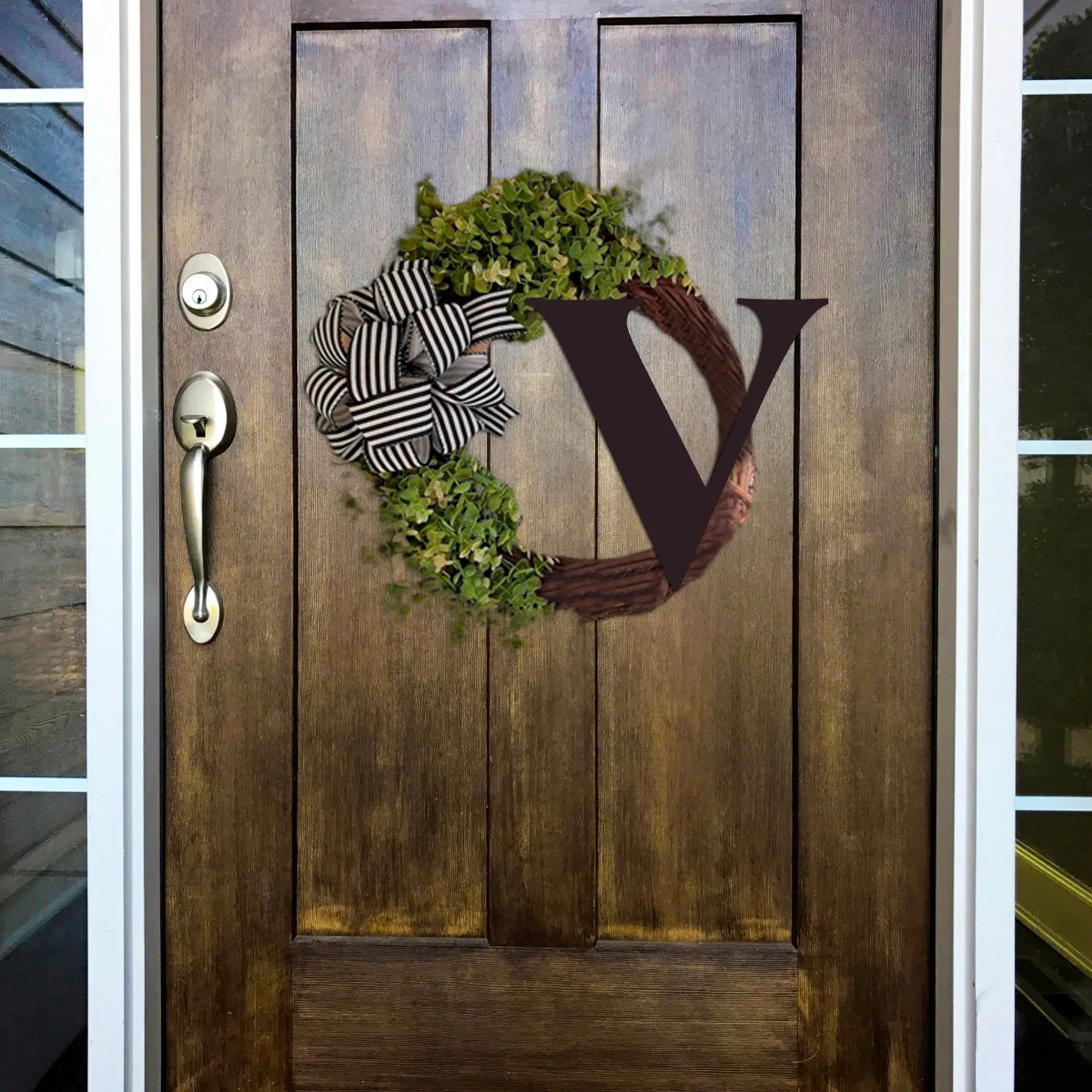 

Bow Burlaps With Personalized Monogram Wreath Wreath Front Door Decoration Front Door Decor Fall