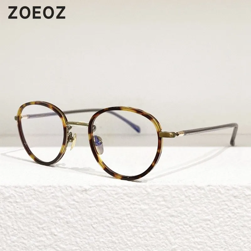 

Японские дизайнерские ретро круглые титановые очки ручной работы с пластиной черные оптические очки антимодные мужские очки для близорукости для женщин