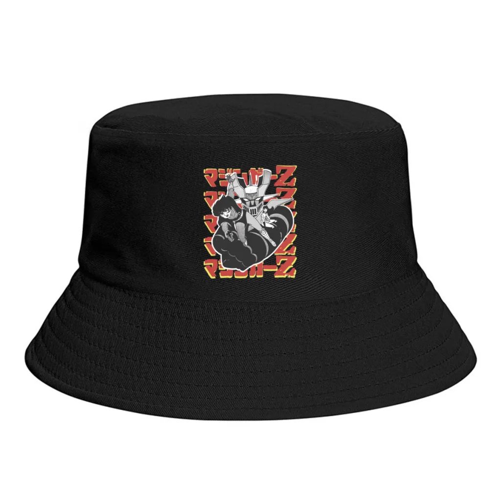 

2022 New Summer Attack Bucket Hats for Unisex UFO Robot Grendizer Mazinger Z Outdoor Travel Foldable Bob Fishing Hat