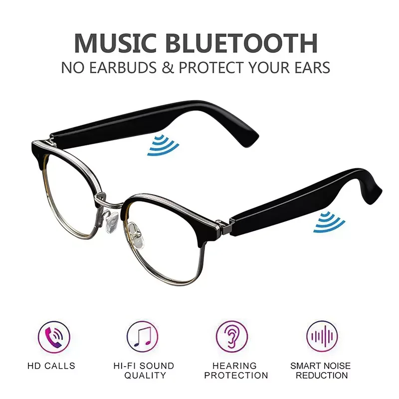

Smart Bluetooth Glasses Bluetooth 5.0 Smart Glasses Headset Sunglasses Mobile Phone Machinable Anti-UV Photochromic Eyewear New
