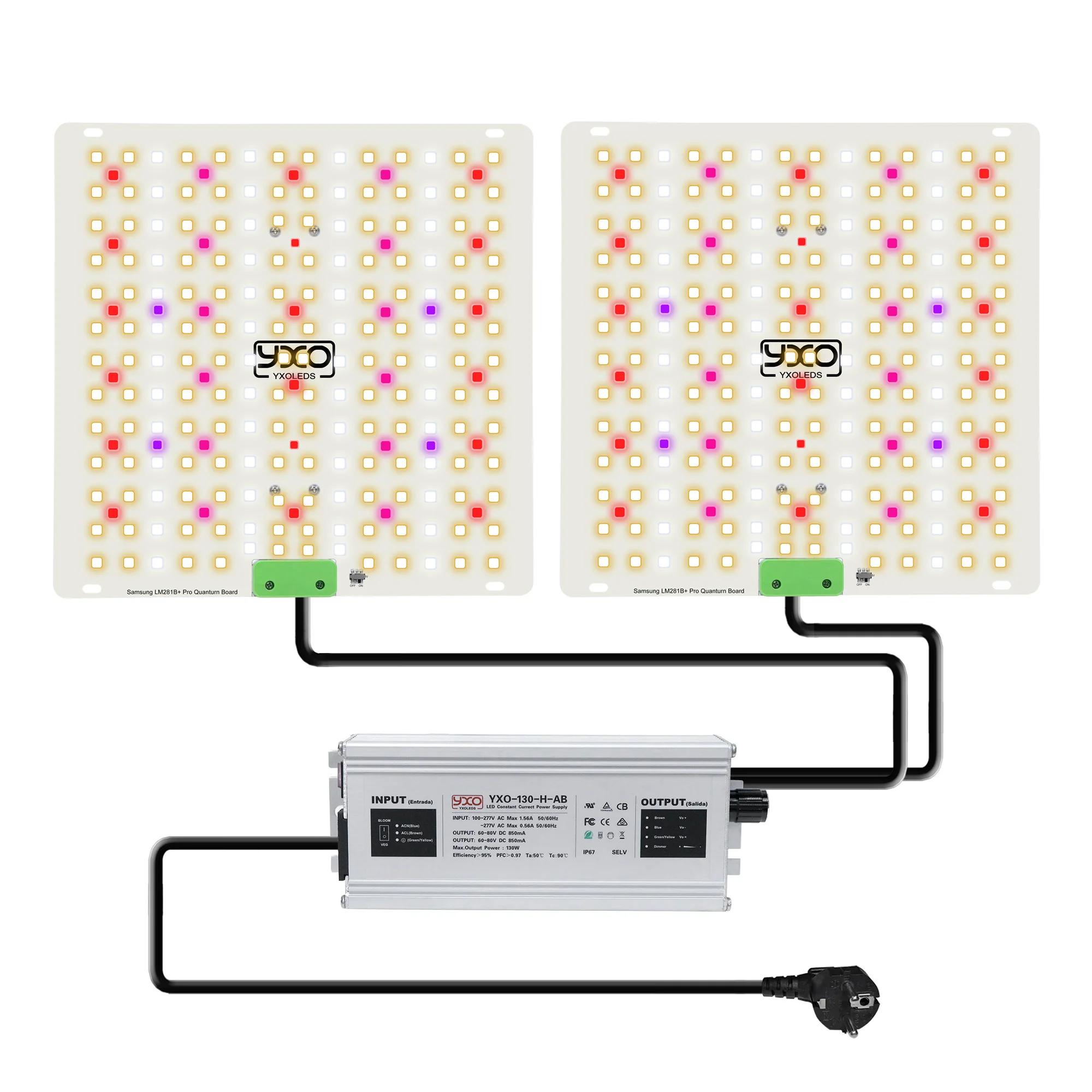 

YXO YUXINOU Квантовая светодиодная лампа для растений 85 Вт/180 Вт LM281B+