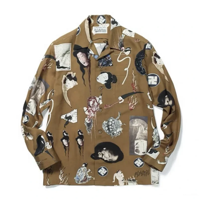 Футболка Гавайская с длинным рукавом для мужчин и женщин Пляжная рубашка в стиле