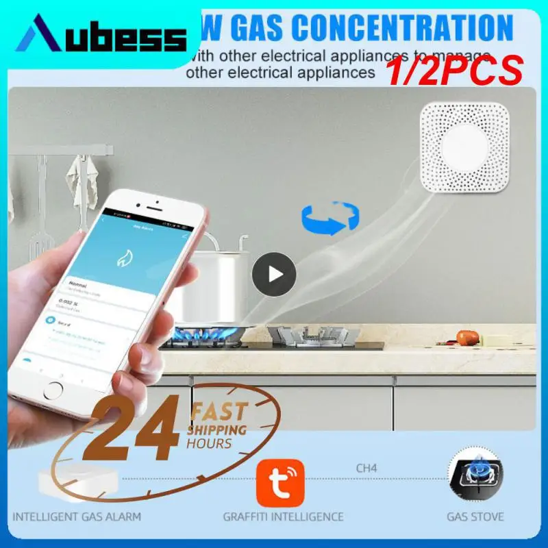 

1/2PCS Zigbee Tuya Natural Gas Sensor Combustible Household Smart LPG Gas Leak Alarm Detector Smart Life Security Protection
