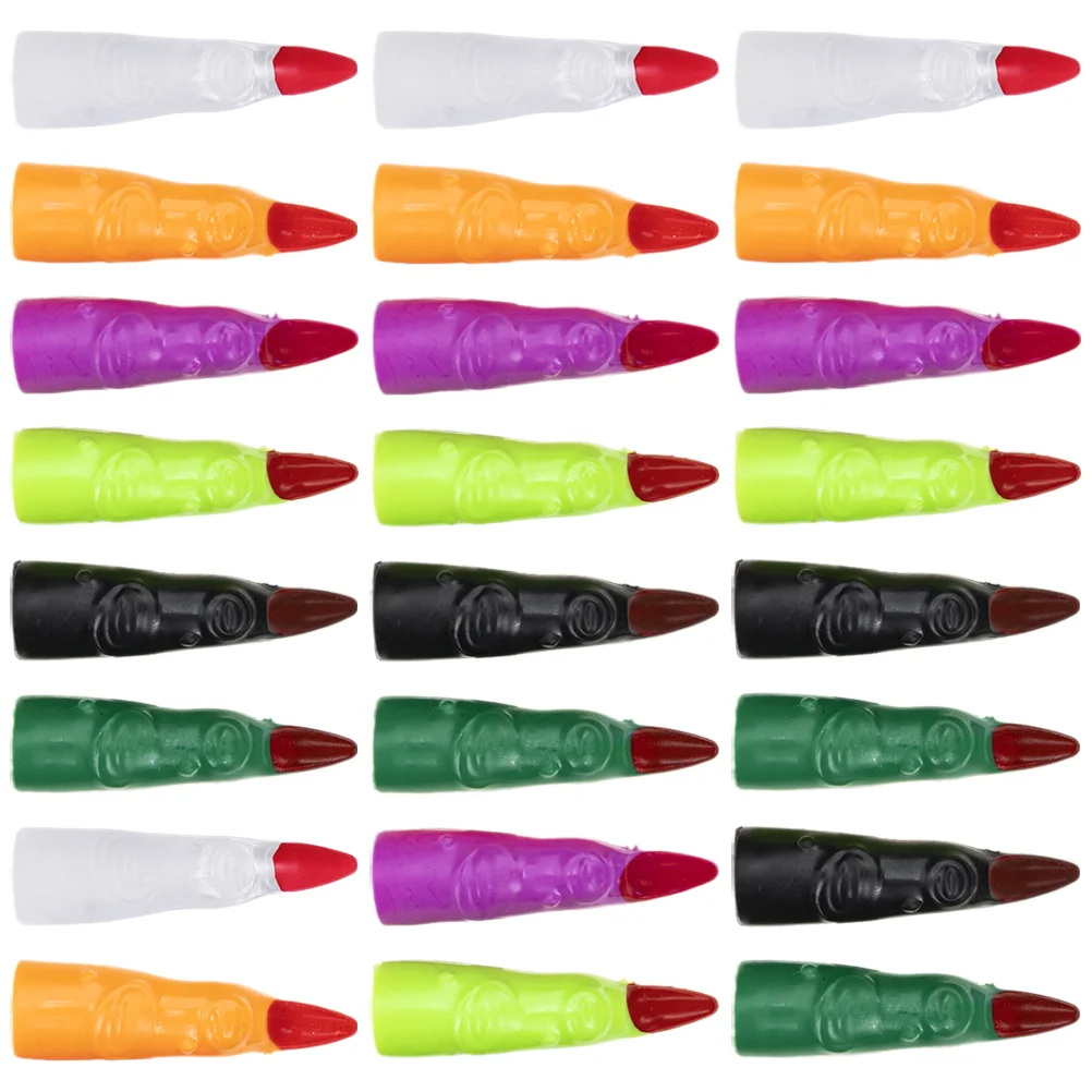 

24 Pcs The Witch Halloween Costumes Props Fake Fingers Supplies Masquerade Party Plastic Nails