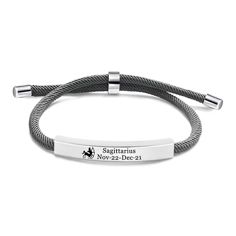 Duoying 12 знаков зодиака надпись гравировка имени браслет из нержавеющей стали