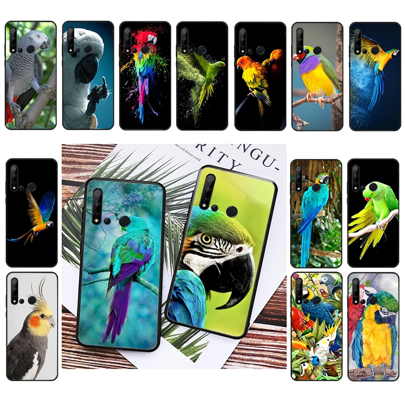 

Phone Case For Huawei P50 Pro P30 P40 Lite P40Pro P20 lite Mate 20 Pro Mate 50 Pro P Smart Parrot Bird Macaw Case Funda Capa
