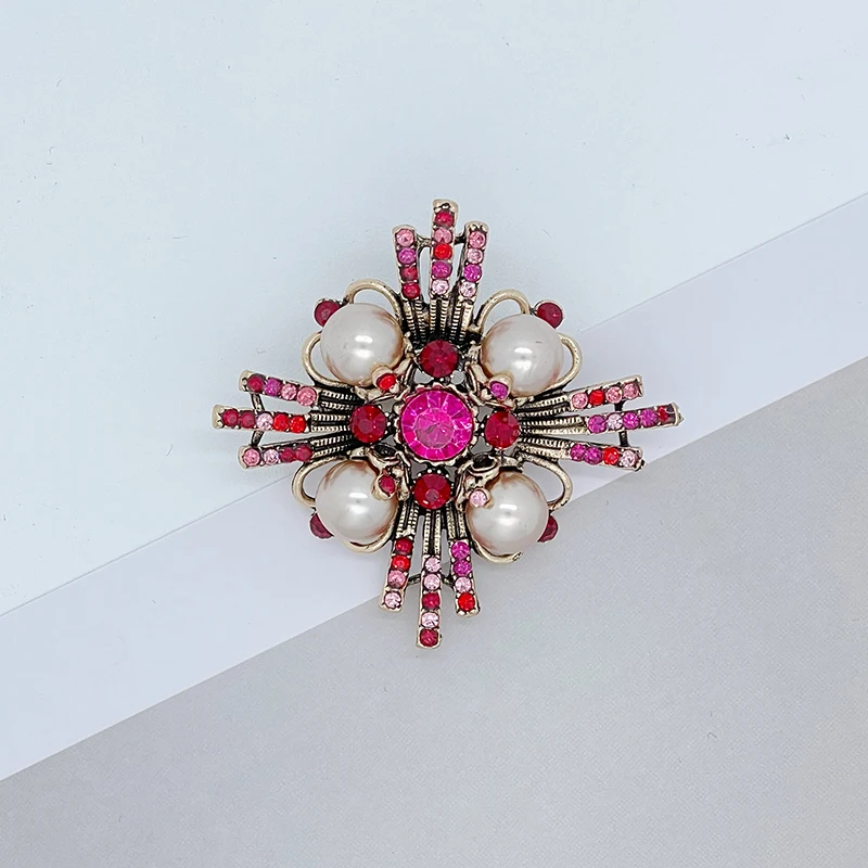 Брошь женская EASYA с жемчугом со стразами на праздник украшение для платья | Броши
