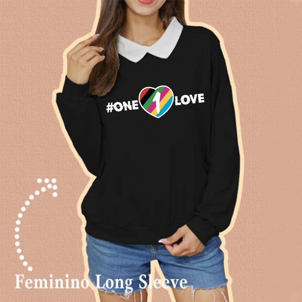 

One Love Hoodie Pride Rainbow Young Female Drop Shoulder Sweatshirt
