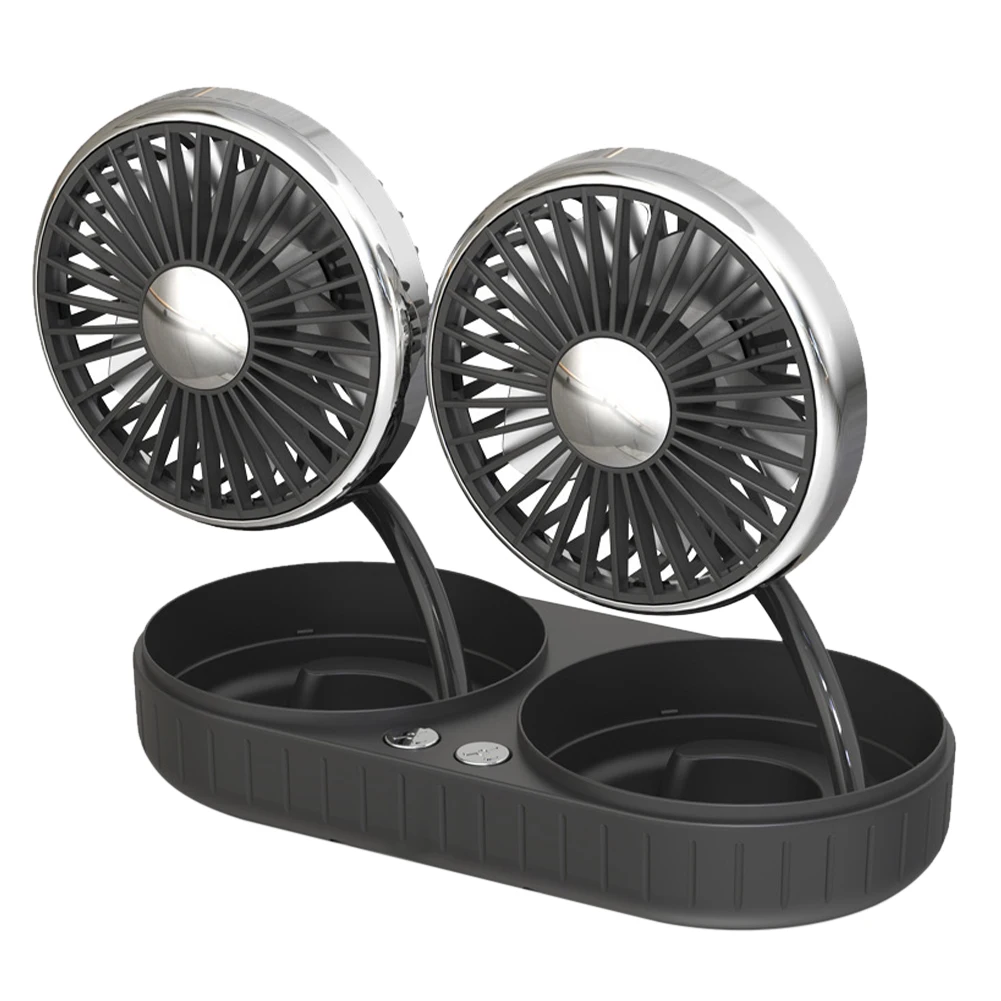 

Strong Wind Mini Dashboard Summer 3 Speed 360 Degree Rotatable Mute Home USB Powered Cooling Car Fan Portable Double Head Office