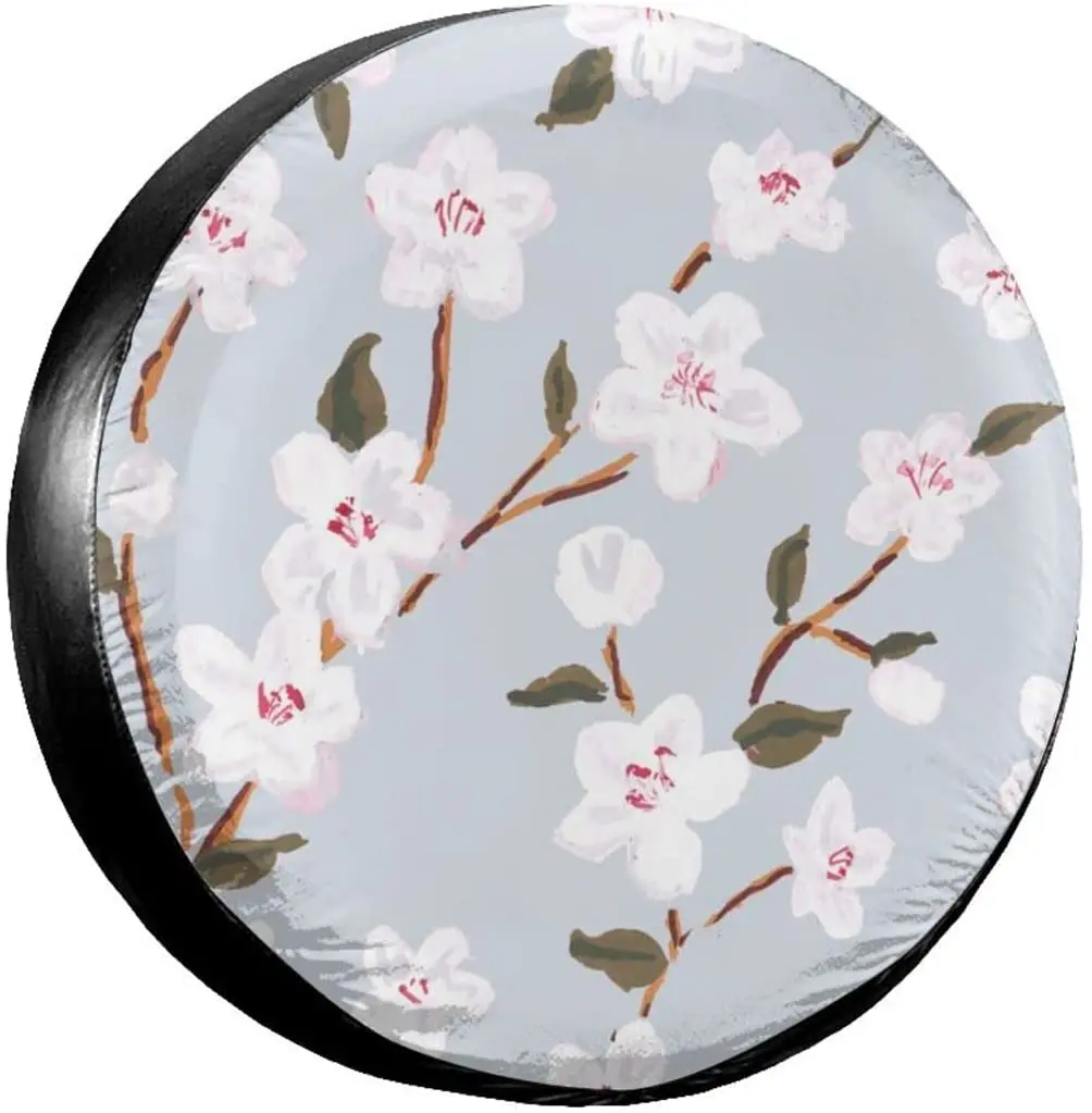 

Spare Wheel Covers Cherry Blossoms Spare Tire Cover Universal Wheel Tire Cover for Trailer SUV Truck Travel Trailer Accessories