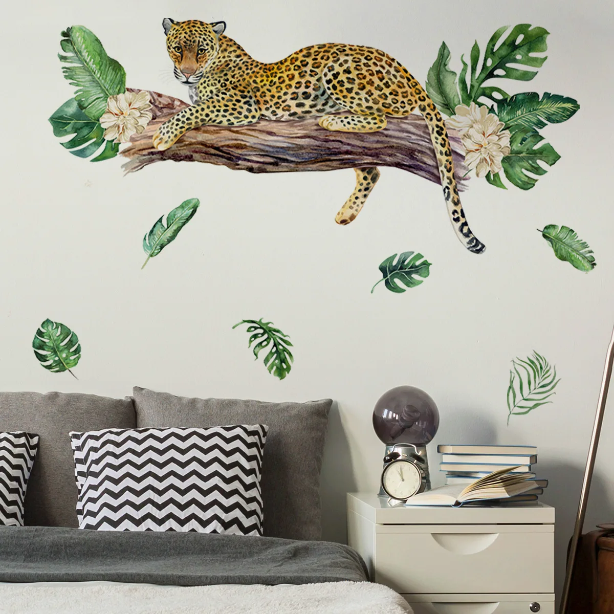

Branch Leaves Leopard Kindergarten Pvc Material Self-Adhesive Wall Stickers Wall Decor Home Accessories Wallpaper