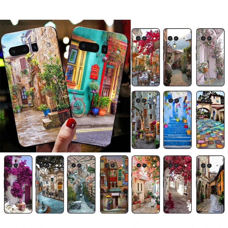 

Phone Case for Google Pixel 7 Pro 7 6A 6 Pro 5A 4A 3A Pixel 4 XL Pixel 5 6 4 3 XL 3A XL 2 XL Travel Beautiful Flower Street Case
