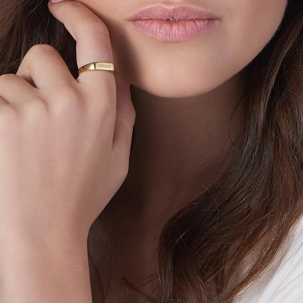 

DIY Customized Name Rings Punk Big Ring Personalized Letters Engraved Name Rings Simple Custom Lover Couple Jewelry's Gifts