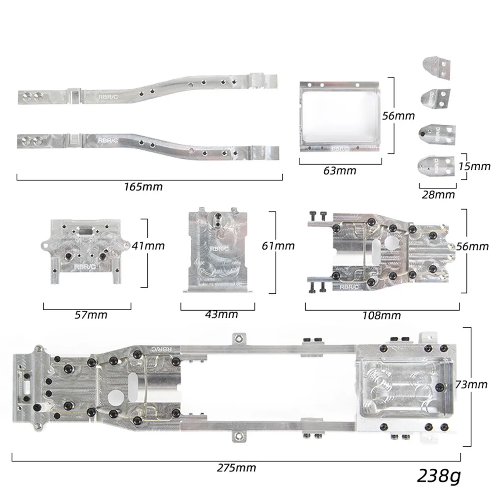 Металлическая рама D42 CNC для радиоуправляемой машинки балка WPL 1/10 RC Drift Car DIY