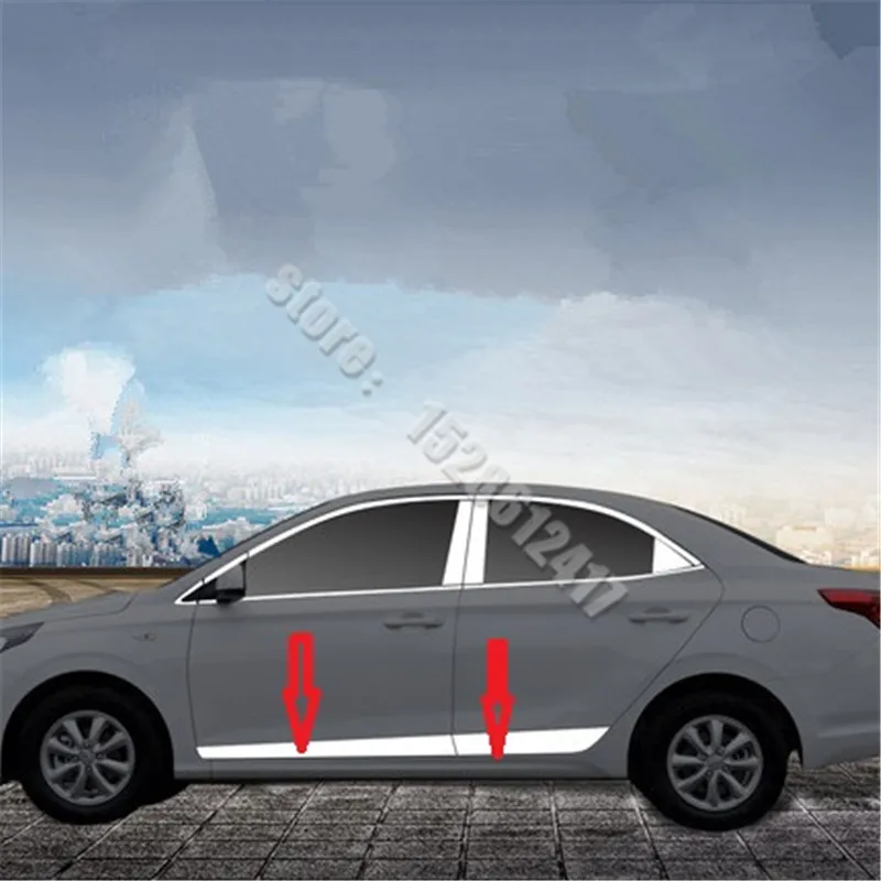 

Stainless steel body side moldings side door decoration For Hyundai Solaris Verna i25 Grand Avega 2017-2021 Car styling