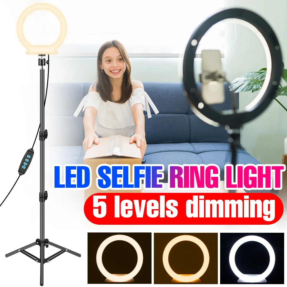 

LED Light Dimmable Ringlight Led Fill Light Selfie Ring Lamp Makeup Video Lamp Profissional Photography Lighting For Live Studio