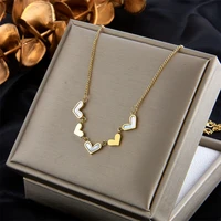 xiyanike new design womens necklaces stainless steel heart shape pendant woman necklace party gift girls jewelry