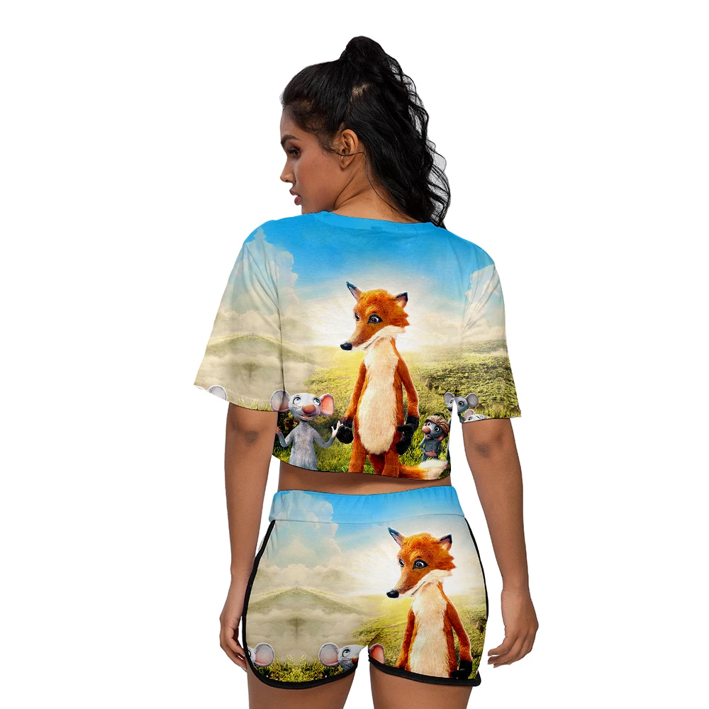 

2022 New Spring and Autumn Girls Short Suits Fashion Casual Tops Trend 3D Anime Printing Breathable Ladies Sexy T-Shirts