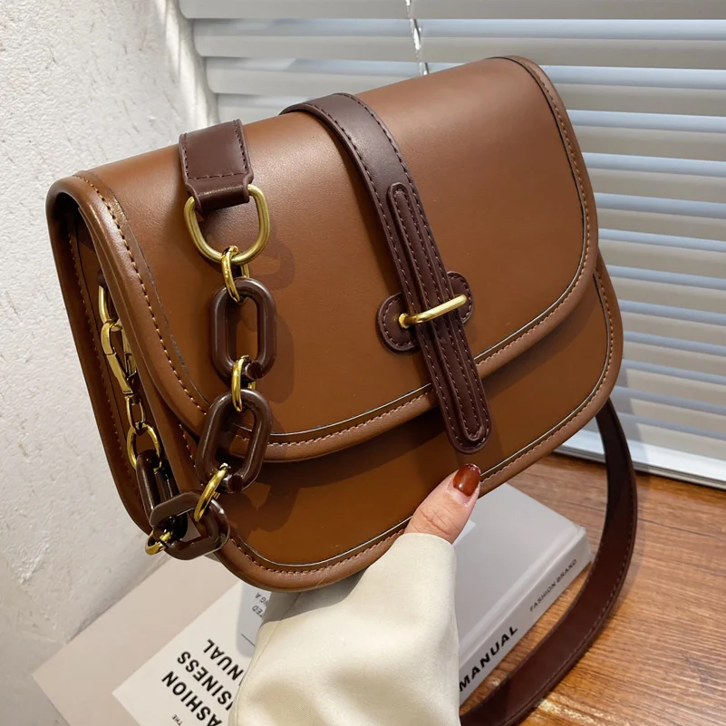 

High sense small bag women's 2021 new trend this year's popular texture Single Shoulder Messenger Bag chain single shoulder