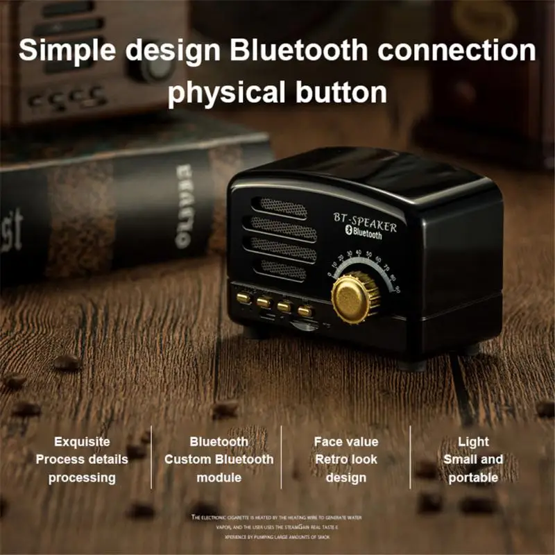 Мини Bluetooth-колонка в стиле ретро Портативная Беспроводная колонка с поддержкой