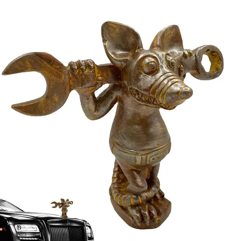 

Hood Ornaments For Cars Innovative Monkey Mouse Rod Car Front Cover Decorations Stylish Auto Animal Sculpture Decorative Car