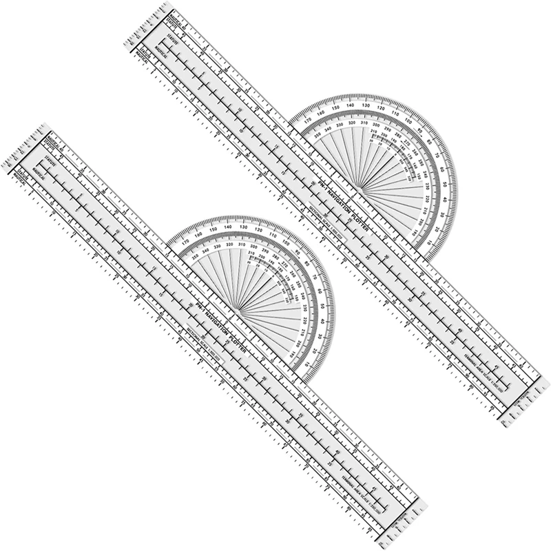 

2 Pack Plotter Plotting Tool Aviation Plotter WAC Charts Air Navigation Plotter Pilot Accessories Plastic For Pilots Navigation