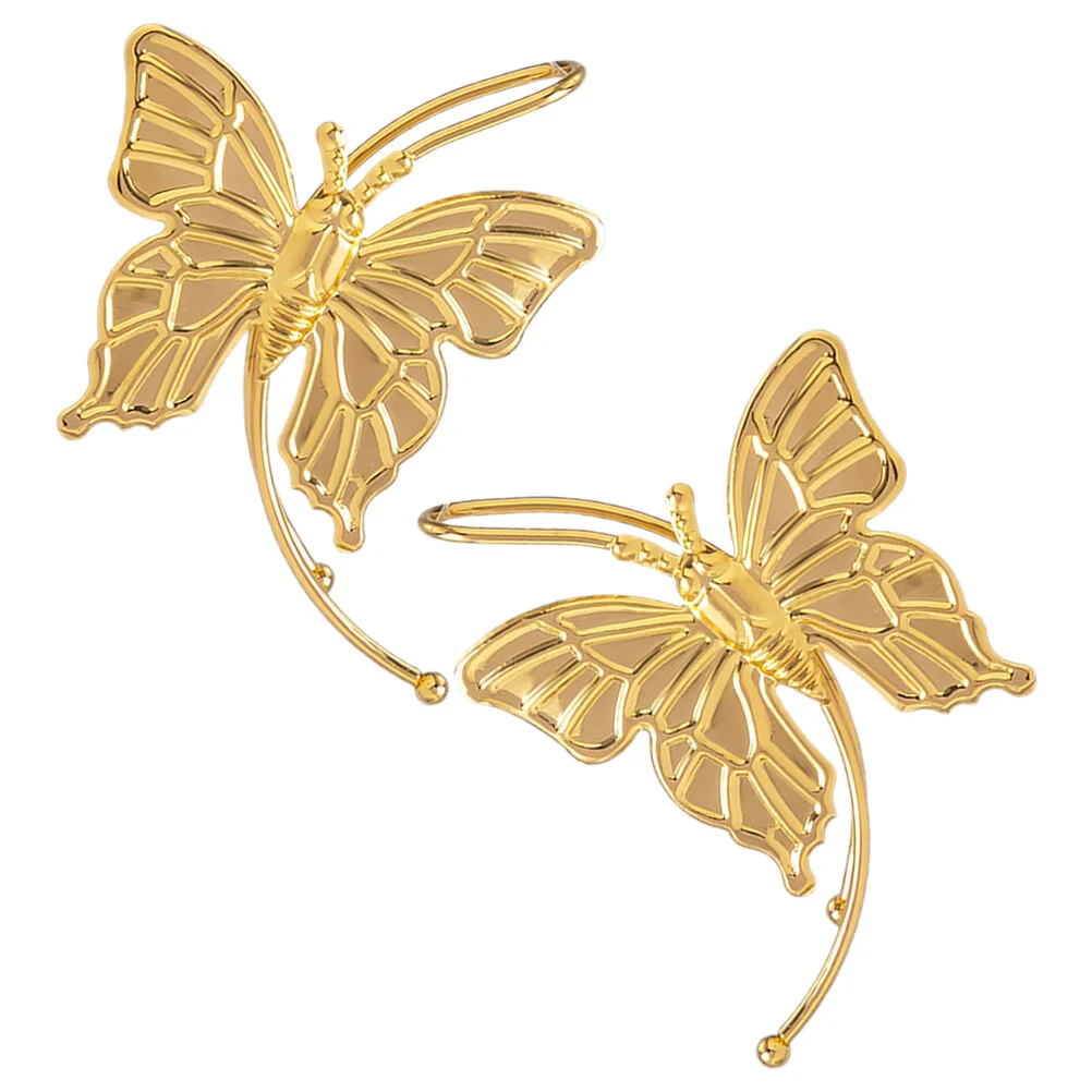 

Butterfly Ear Cuff Earring Earrings Women Pierced Fairy Cuffs Gold Accessories Punk Full Non