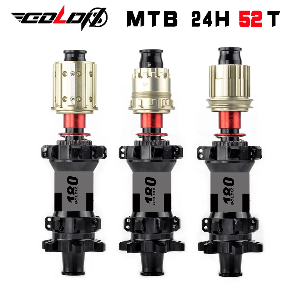 

GOLDIX M180 MTB Hub 6 Bolt Center Lock Disc 24Hole New EXP Ratchet 54T Thru Road Gravel Bike hub for DT Shimano SRAM 11 12 Speed