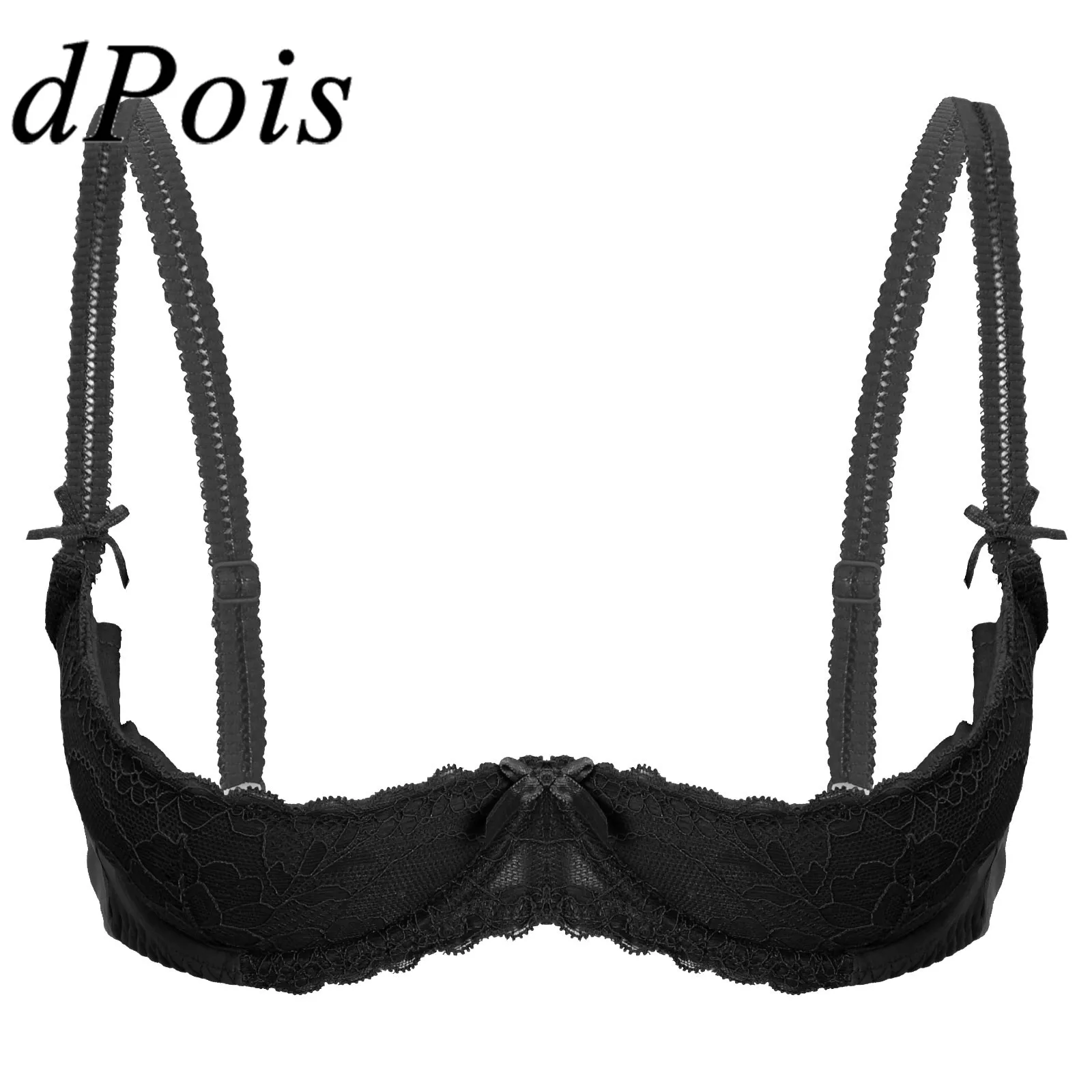Sexy Womens 1/2 Cup Push Up Underwire Lace Bra Lingerie Adjustable Strap Open Cups Bras Top Underwear Woman's Braltte Intimates