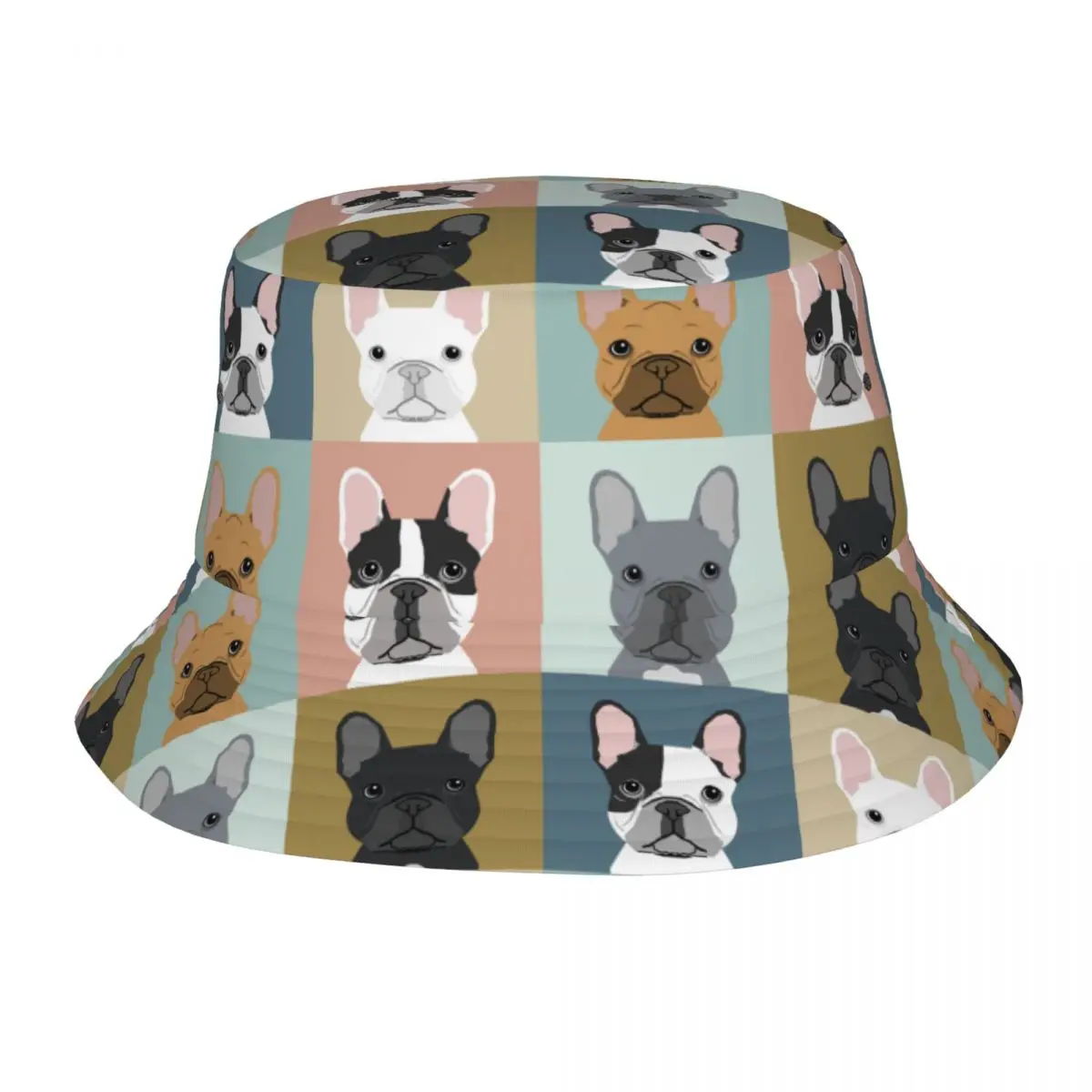 

French Bulldog Bob Hat Spring Picnic Headwear Merch Dog Fishing Cap for Outdoor Woman Bob Hat Packable