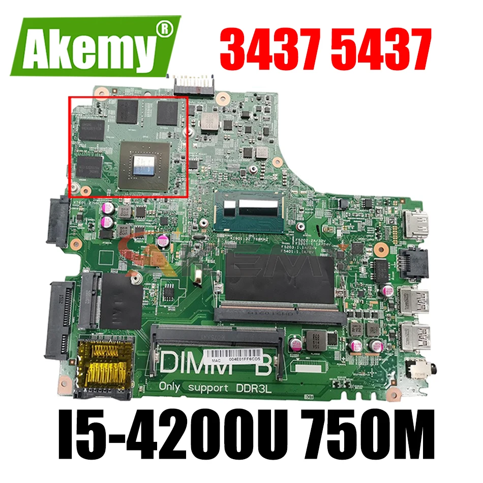 Brand NEW I5-4200U 750M/2GB FOR Dell Inspiron 3437 5437 Laptop Motherboard 12307-2 PWB:VKJ89 CN-0CN2DV CN2DV Mainboard 100% test