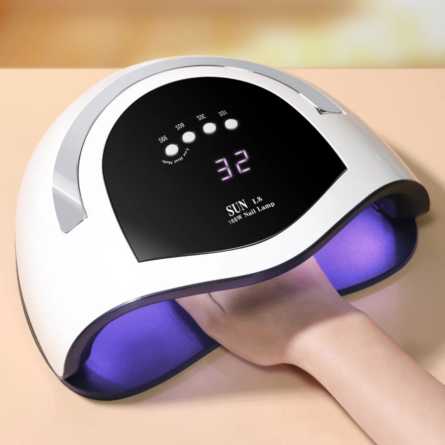 

CNHIDS UV LED Nail Lamp For Manicure 168W Gel Polish Drying Machine With Automatic Infrared Induction Professional Nail Dryer