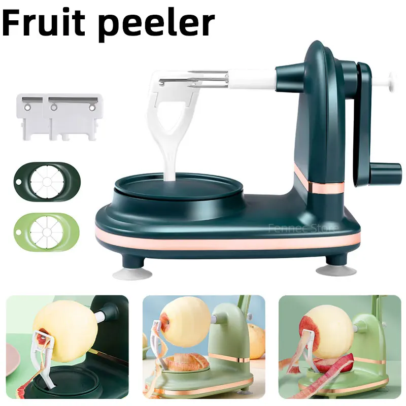 

Hand-cranked Fruit Apples Peeler with Fruit Divider and Spare Blades Hand-cranked Rotating Kitchen Peeling Machine