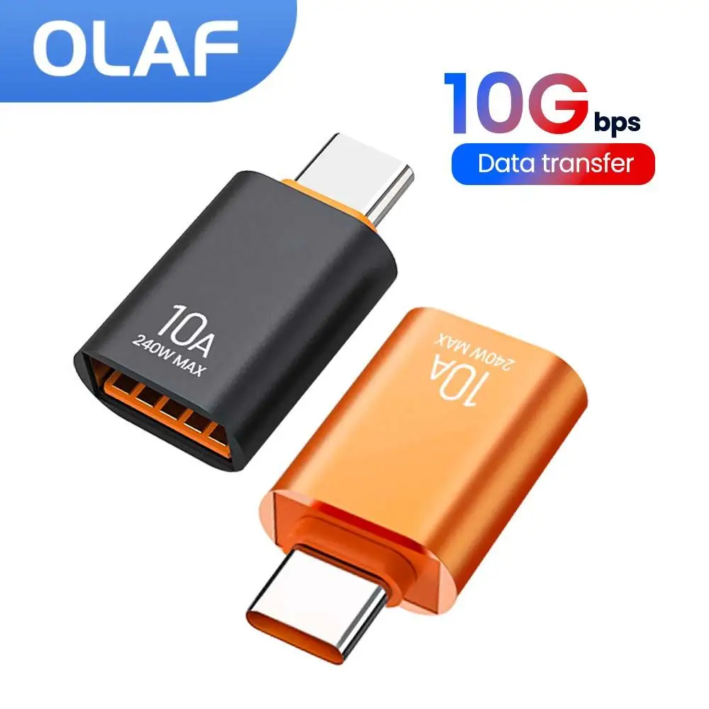 

10A 240W OTG Adapter Type-C to USB 3.0 Mobile Phone USB Drive Converter For Macbook Xiaomi Samsung S20 POCO Adapters Connector