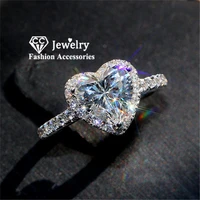 cc heart rings for women 925 silver color wedding engagement bridal jewelry cubic zirconia stone elegant ring accessories cc829