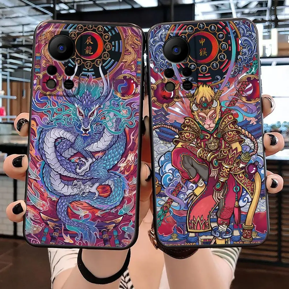 

Case For Infinix TECNO SPARK 7 Air Go 5 Pro HOT 20 20I 5G 12 12I 11 11S 10 10I 10S Play Case Traditional Chinese Zodiac Animals