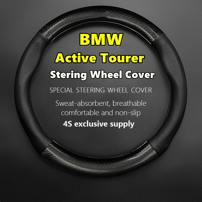 

PU Leather For BMW Active Tourer Steering Wheel Cover Genuine Leather Carbon Fiber Fit 2012 2013