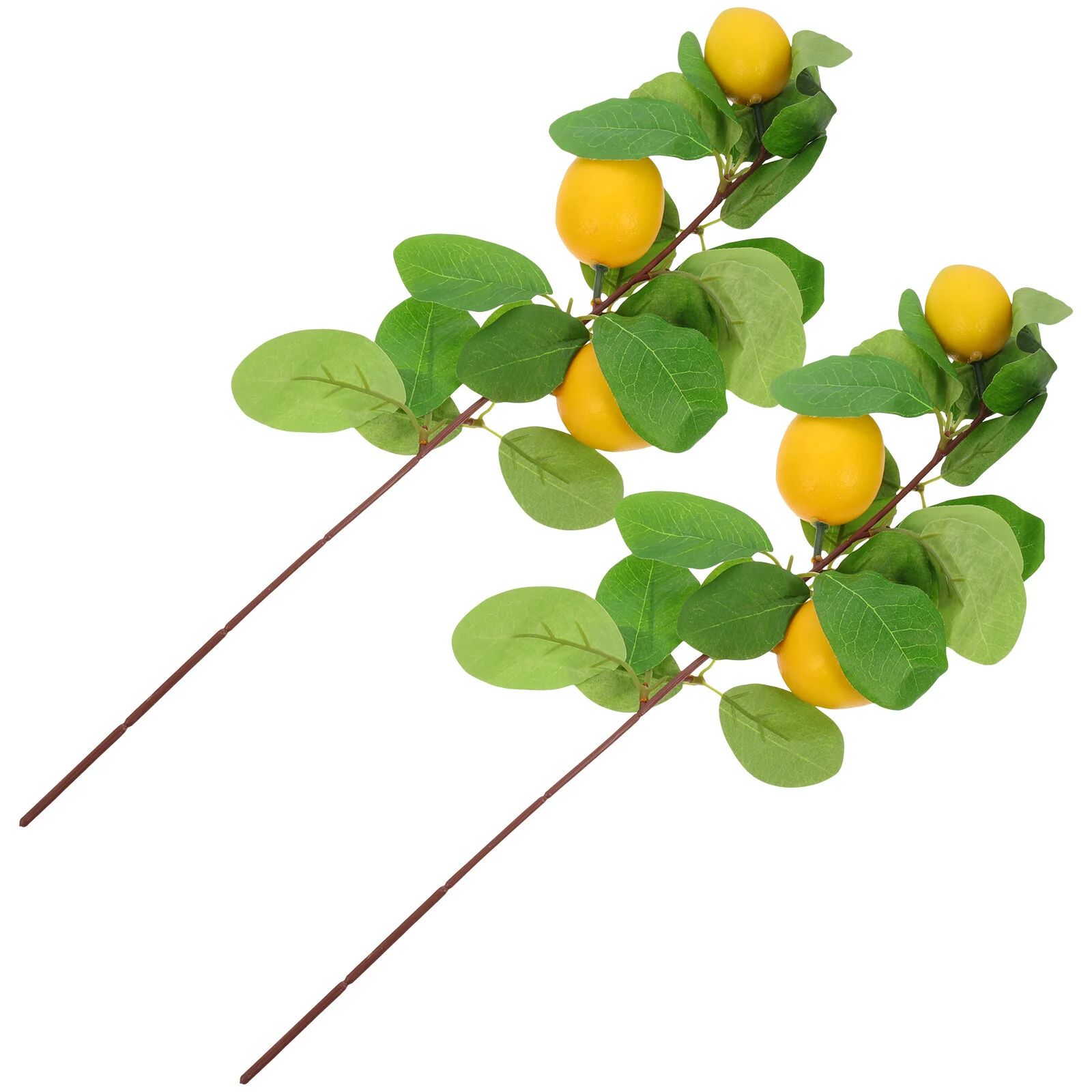 

2 Pcs Home Lemon Stem Decorative Faux Stems Realistic Faux Branchess Fake Picks Photo Prop Decorate Branches