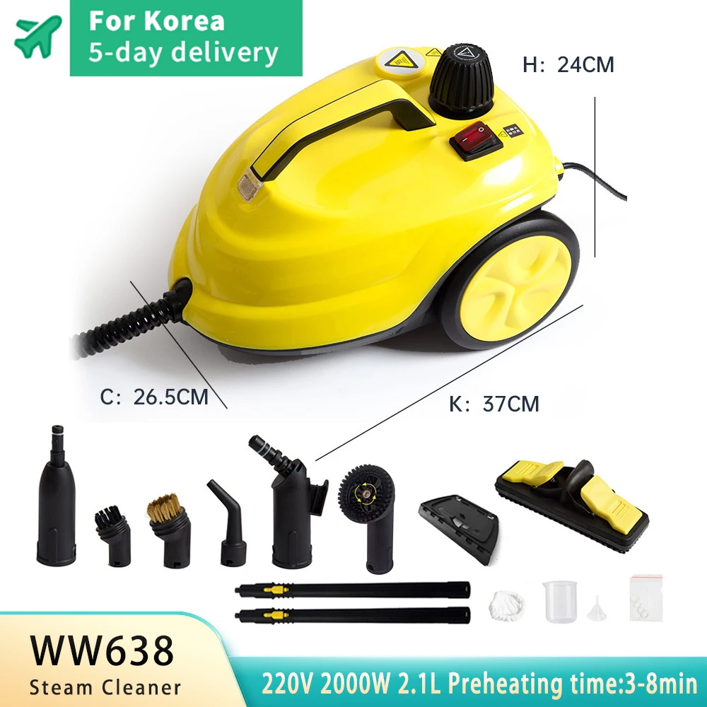 

Handheld Steam Cleaner Automotive Sterilization Disinfection High Temperature 2000W Powerful Wiper Washer for Floor Kitchen Cars