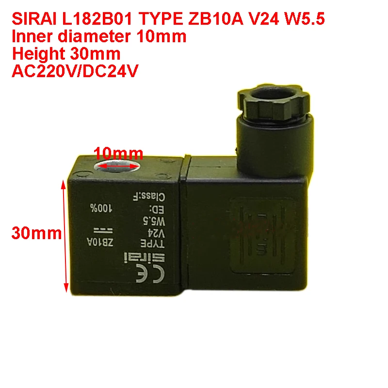 

Катушка соленоидного клапана siрай L182B01 типа ZB10A V24 W5.5 W4, внутренний диаметр 10 мм, Высота 30 мм, 220 В переменного тока/24 В постоянного тока