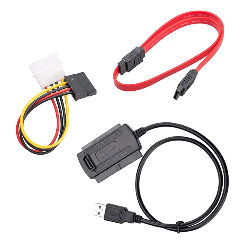 

USB 2,0 к IDE/Sata 3 в 1 Конверсионный кабель 2,5/3,5 дюйма Внешний оптический адаптер для жесткого диска для ПК