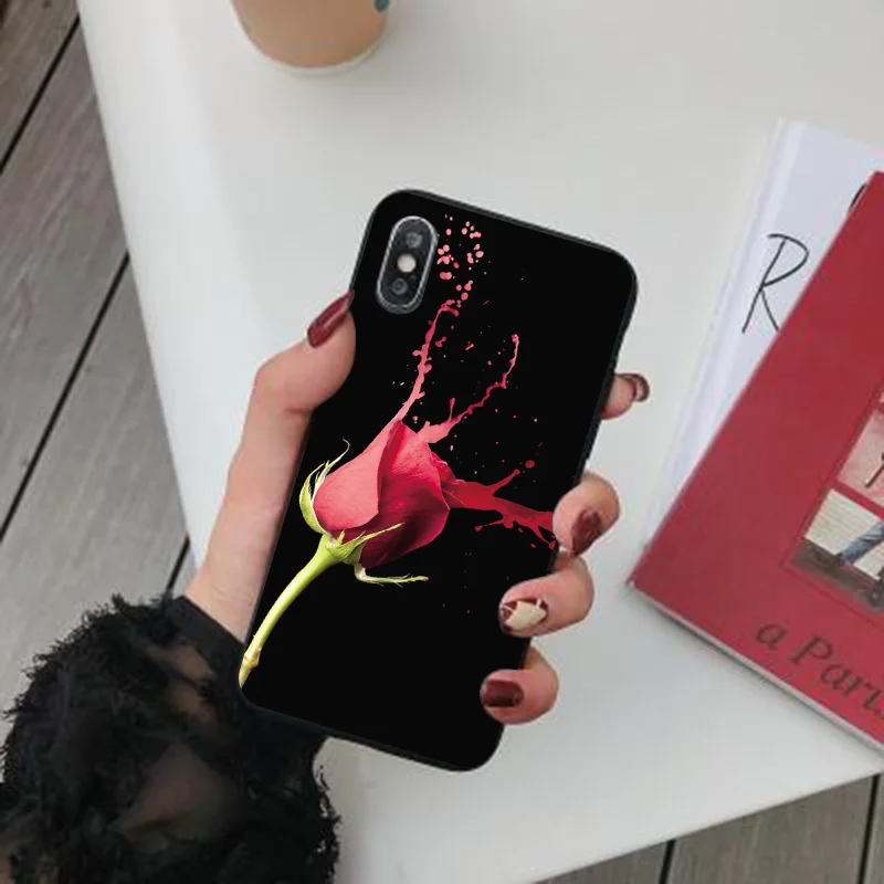 Чехол для Телефона силиконовый с цветами розы iPhone 13 11 12 Pro Max 8 7 6s Plus XR Xs mini X 5s s |