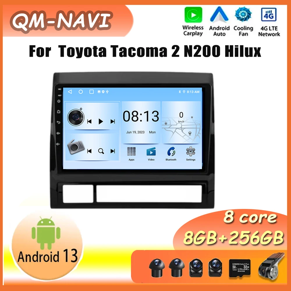 

Android 13 для Toyota Tacoma 2 N200 Hilux 2005-2015 беспроводная автомобильная навигация Стерео Аудио мультимедийный плеер QLED экран WIFI