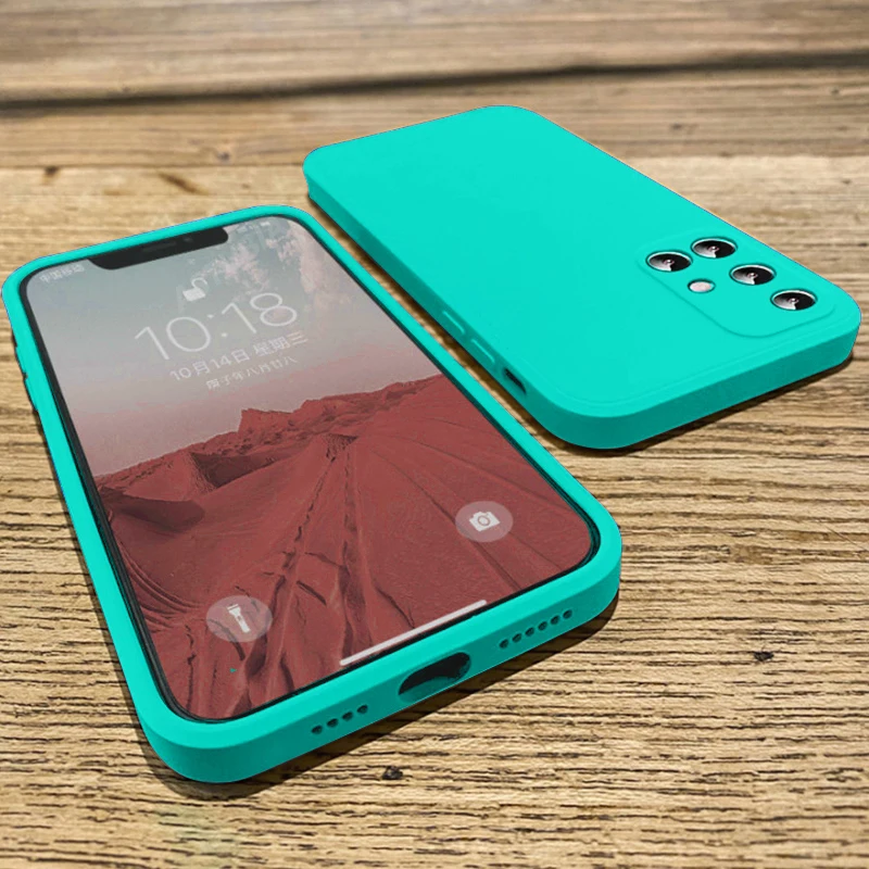 

Square Liquid Silicone Case For Samsung Galaxy S22 S21 S20 Ultra FE Plus S10 A72 A71 A52 A51 A33 A32 A31 4G 5G Soft Case Cover