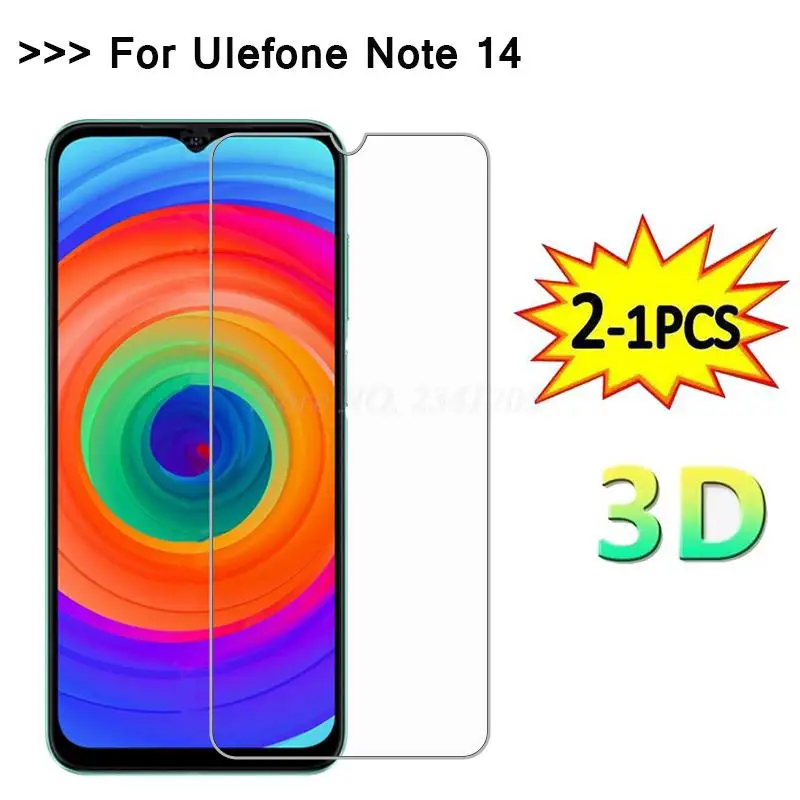 

2-1PCS 9H Protective Glass For Ulefone Note 14 Tempered Glass Screen Protector For Ulefone Note 14 Note14 6.52" Smartphone Film