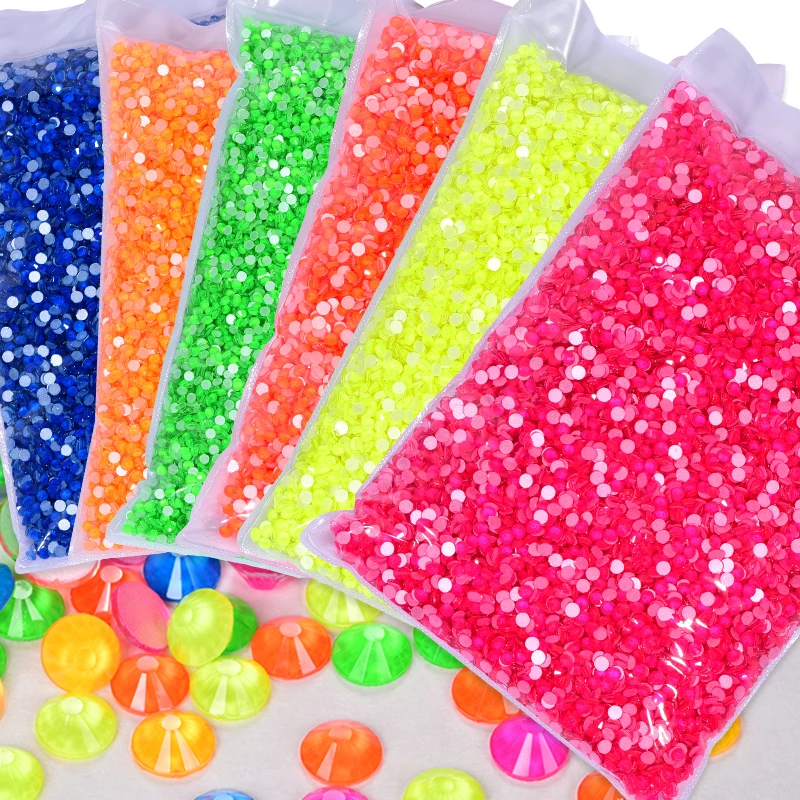 

14400Pcs Wholesale Neon Cтразы Non HotFix Rhinestones in Bulk Package SS6-SS30 Flatback Rhinestone Nail Strass for Bag F0284